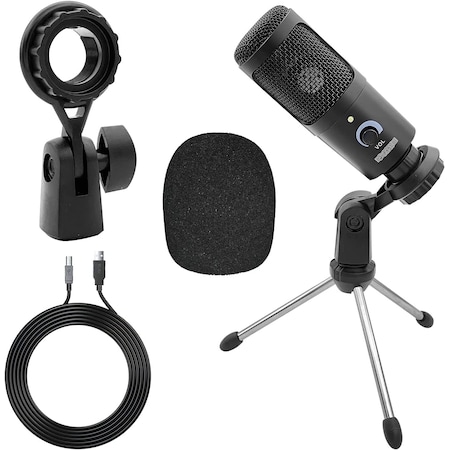 USB Microphone Metal Condenser Recording Microphone For Laptop MAC Or Windows Cardioid Studio Recording Vocals, Voice Overs, Streaming Broadcast And Y